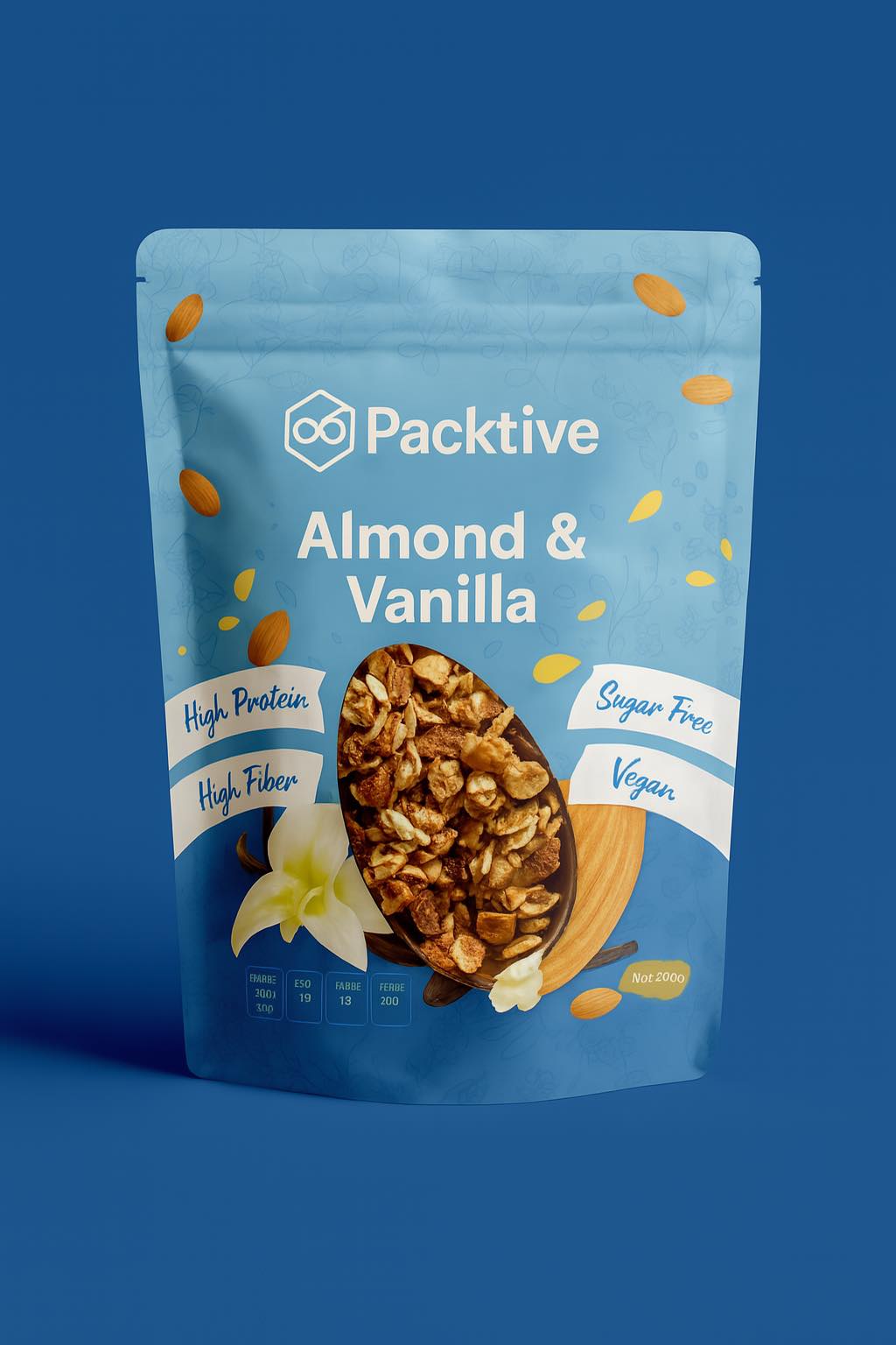 ซองและถุงแพคเกจจิ้ง ซอง Almond & Vanilla สีฟ้า โดย Packtive Packaging