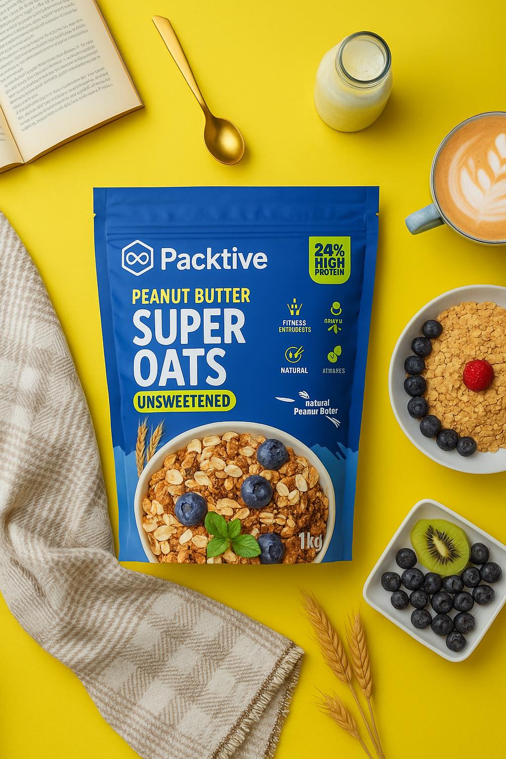 ซองและถุงแพคเกจจิ้ง ซอง Super Oats แบบจัดวางสินค้า โดย Packtive Packaging